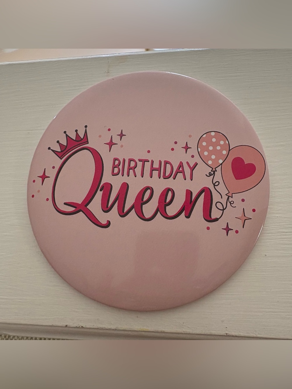 Birthday Queen Pink Party Badge - Unbranded